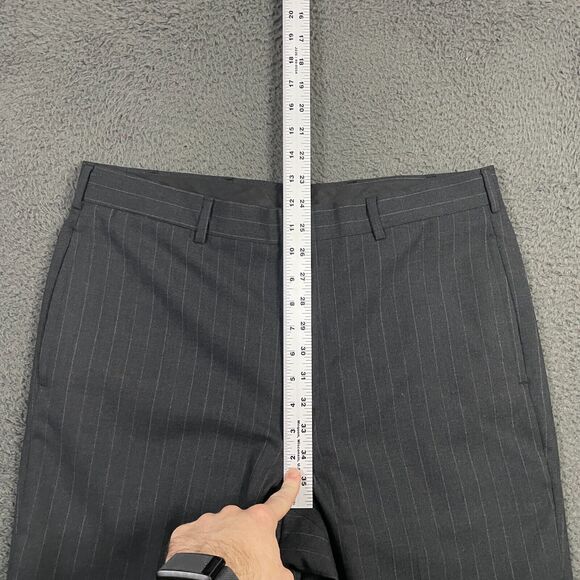 Brooks Brothers Pants Mens 34x30 Gray Striped Classic Fit Dress Slacks Wool - Picture 7 of 11